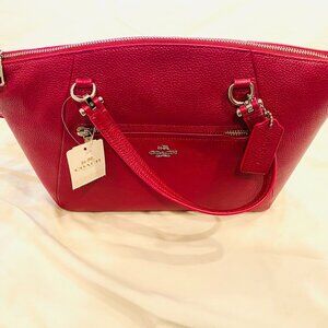 COACH Prairie Satchel – Raspberry Pebbled Leather – NWT + Dust Bag